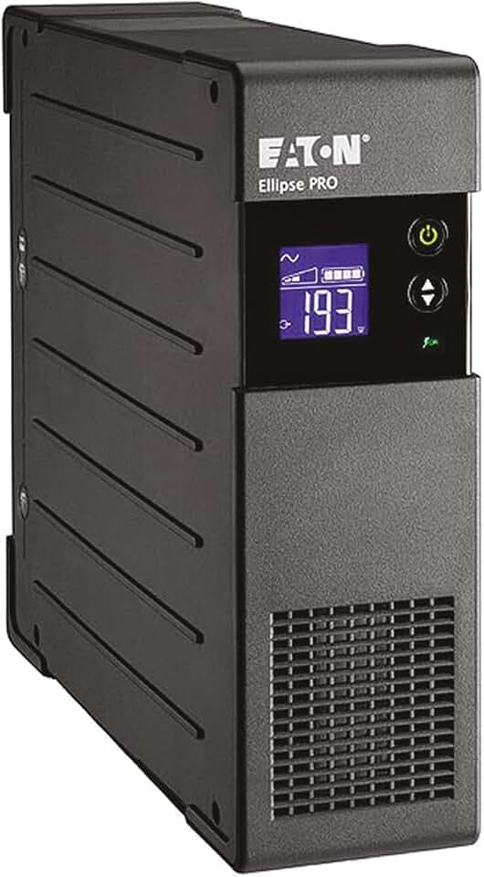 Eaton Ellipse PRO – Line‑Interactive USV 1200 VA 750 W – ELP1200DIN – 4× Schuko + 4× nur Überspannung, LCD, USB, AVR – Schwarz (B00CTFTGZO)