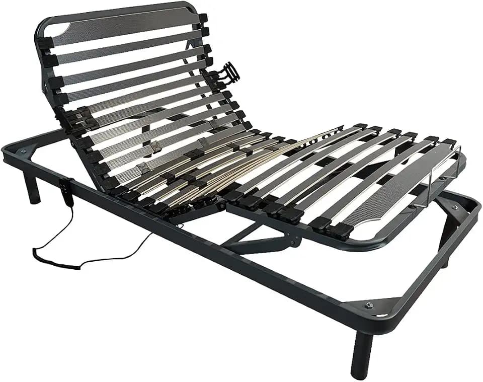 DUÉRMETE ONLINE Ergomedic Pro Elektrisches Gelenkbett, 5 Ebenen, verstärktes Gestell, zuverlässig und leise, Schwarz, 90 x 190 cm