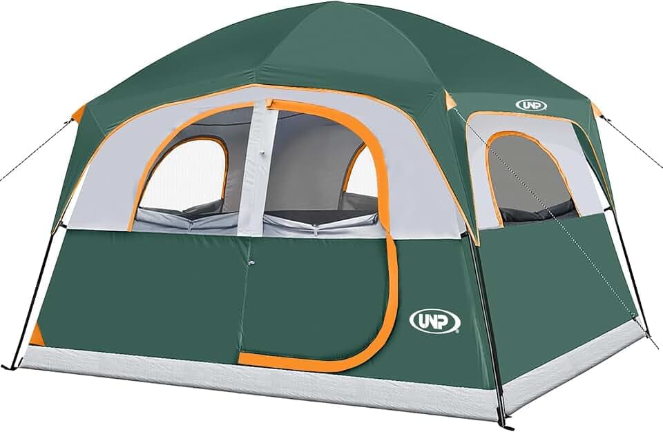 UNP Camping Zelt 6 Personen Wasserdicht, Familienzelt mit Stehhöhe
