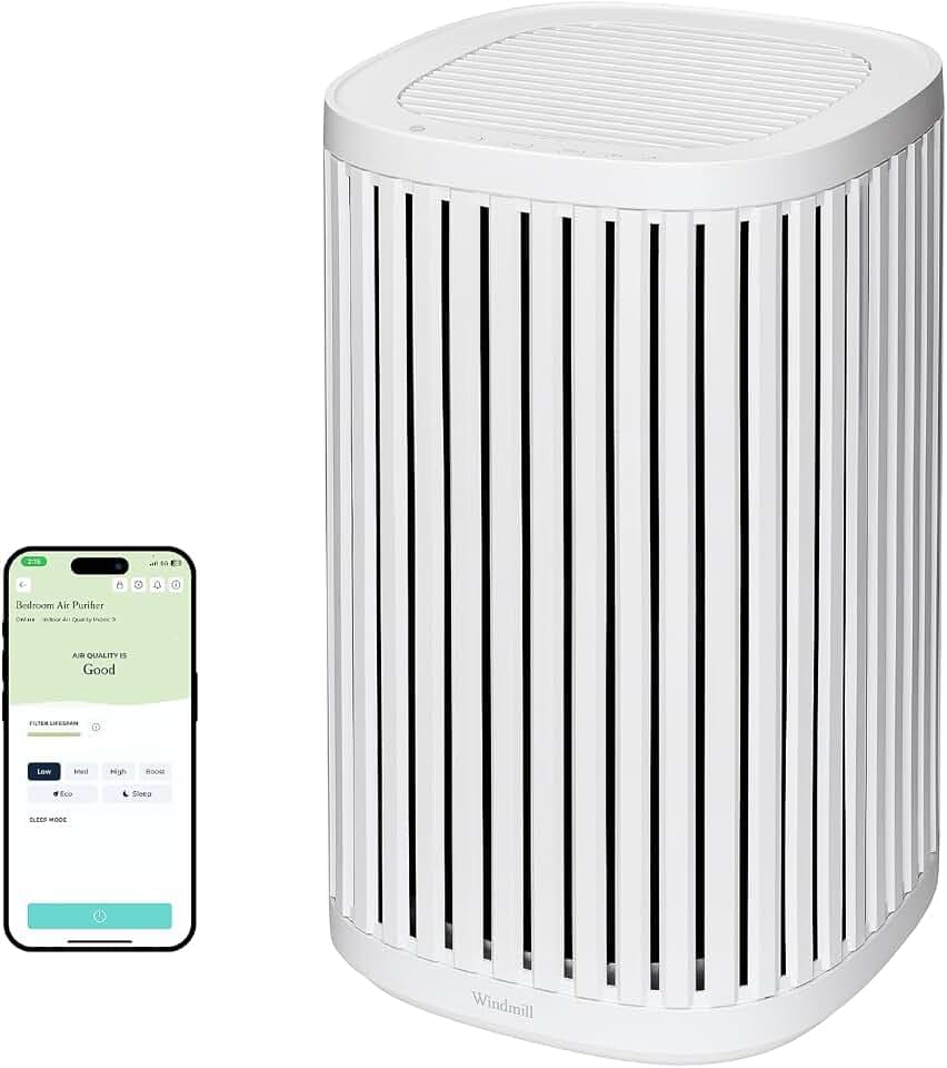 Windmill Air Purifier for Home, 3-In-1 Filters for Dust, Smoke, & Pets
