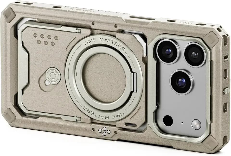 Tilta Khronos Case Compatible with iPhone 17 Pro - Beige | Snap in Design | Locking Clamp for Secure Mounting | Passthrough Power | Works with Focus Handles, Cooling Modules, Filters