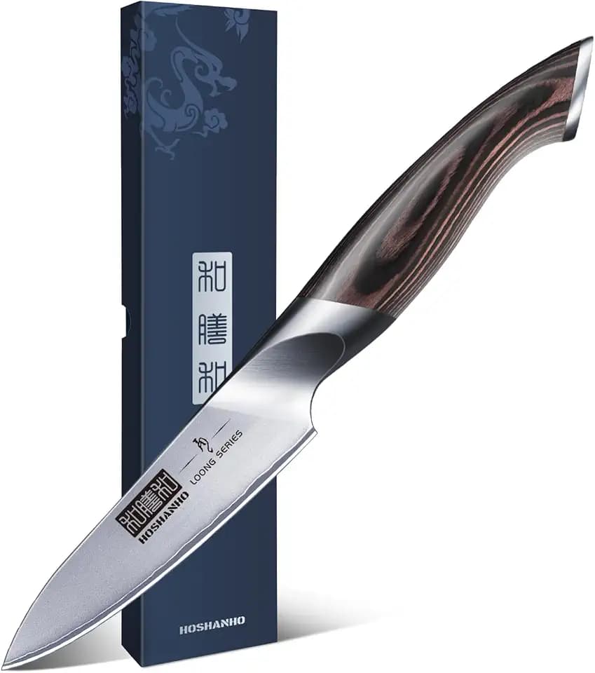 HOSHANHO 10cm Schälmesser, Ultra Scharfes Profi Obstmesser und Gemüsemesser