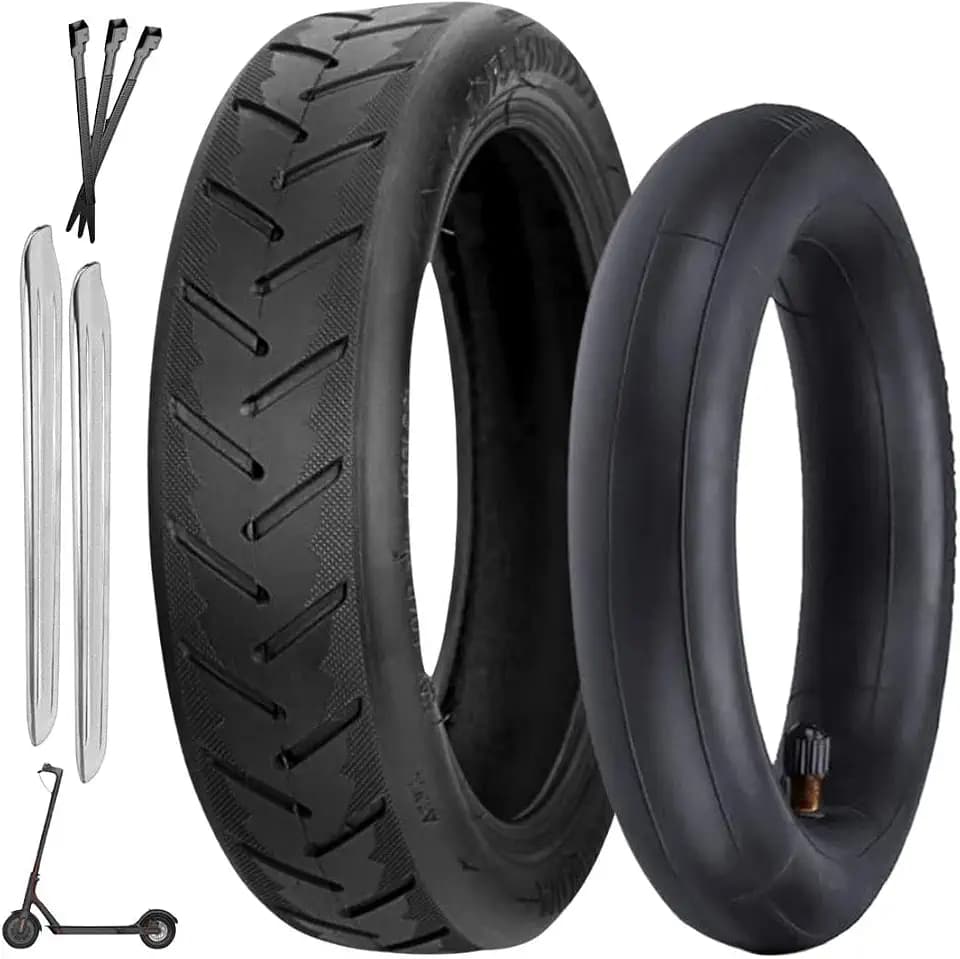 BITUME Reifen für Elektroroller Xiaomi, M365, M365 Pro, Essential, 1S, Pro2, 3 | 8,5 Zoll Reifen für Roller vorne und hinten | rutschfest | Schlauch + Montageset