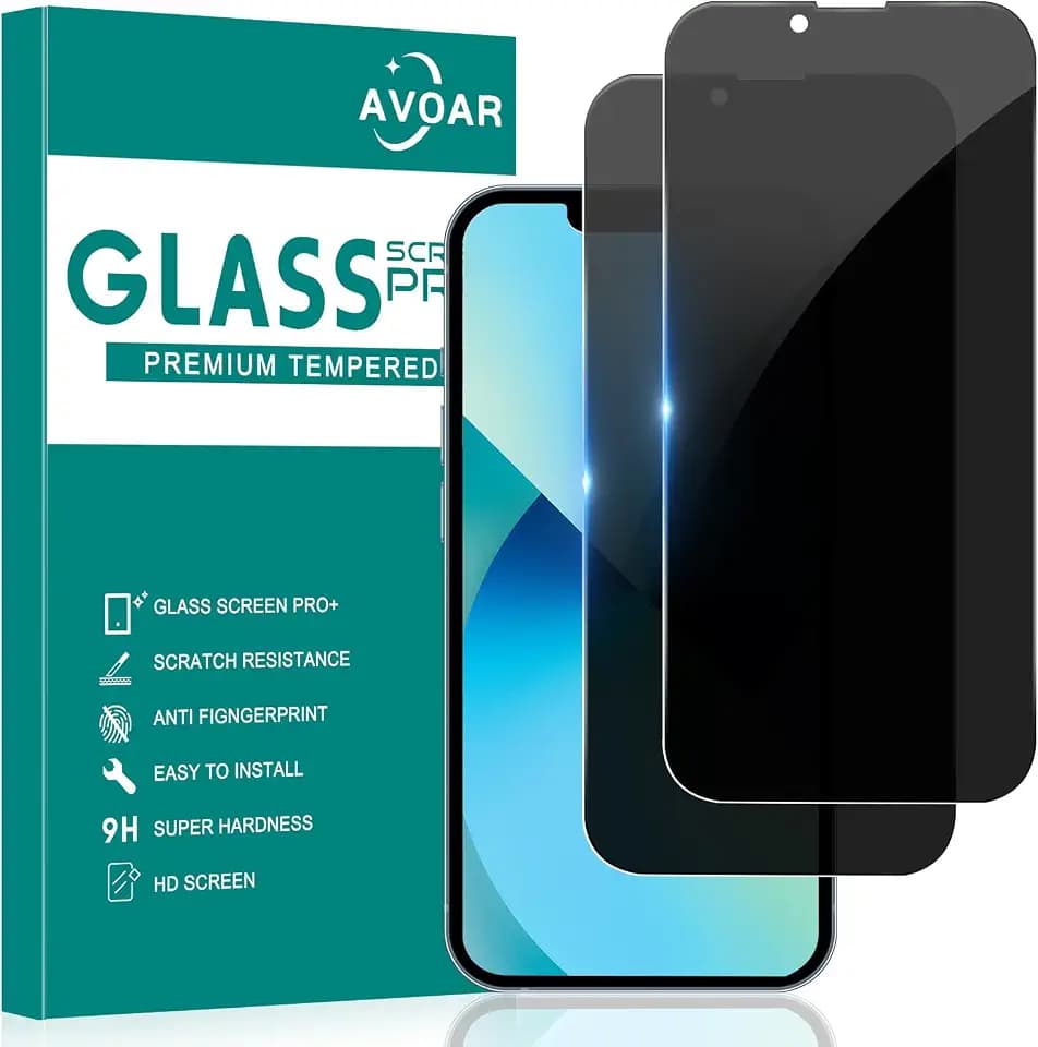 2 Pack Privacy Screen Protector for iPhone 14/13/13 Pro, 6.1 Inch