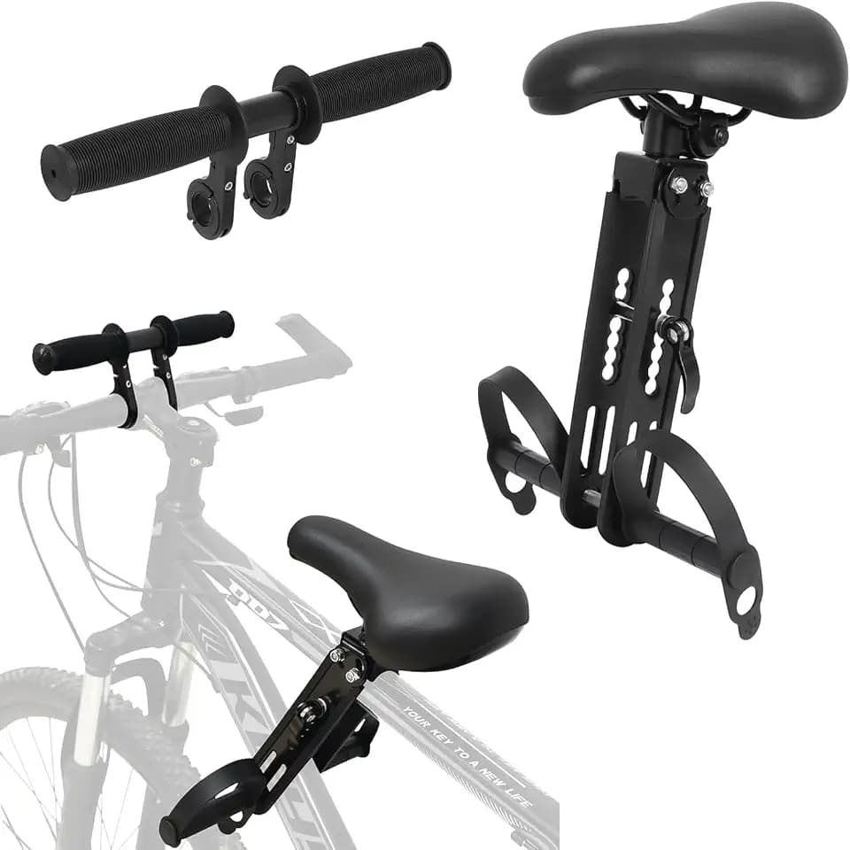 Gekufa Fahrradsitz Kinder Vorne, Kindersitz Fahrrad Vorne mit Lenker und Pedalwerk, Mountainbike Kindersitz Vorne Abnehmbarer, Kinderfahrradsitz für Kinder im Alter von 2-5 Jahren (bis zu 48 Pfund)