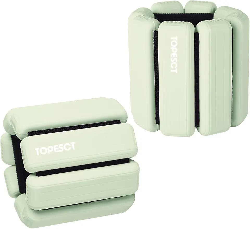 TOPESCT Verstellbare Handgelenkgewichte – 2er-Set (je 0,5 kg) | Tragbares Handgelenk- und Knöchelgewichte für Yoga, Tanz, Barre, Pilates, Cardio, Aerobic, Walking