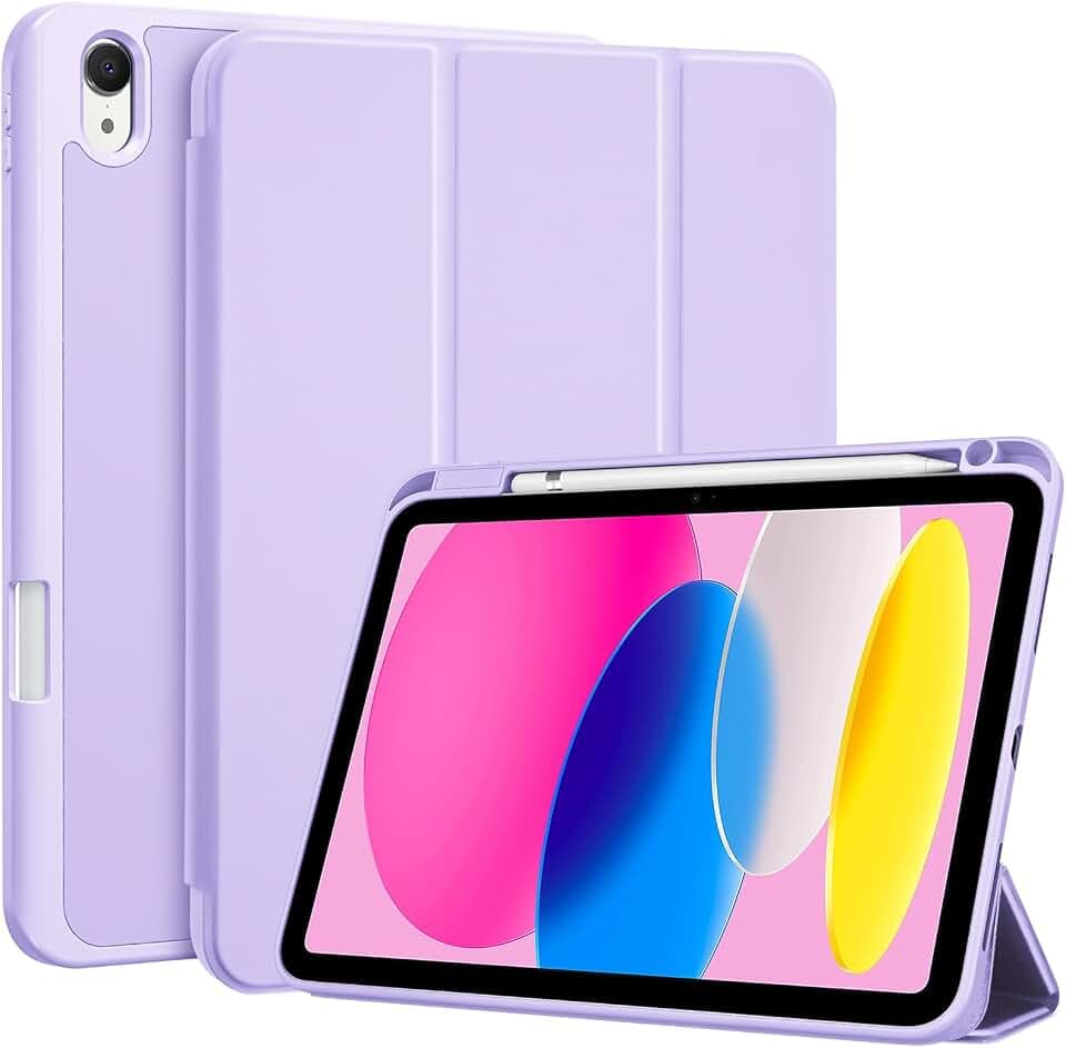 ProCase for iPad A16 11th/10th Generation Case with Pencil Holder -Purple