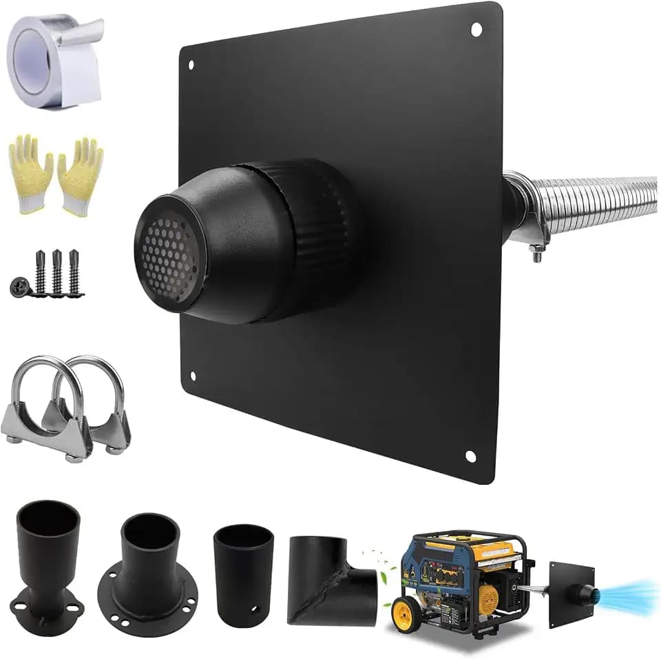 2026 Upgraded Generator Exhaust Extension Silencer Kit with Insulated Through-Wall Mounting Plate Reduce Noise By 52% Compatible With Firman H07552 Wh03242 T07571/3 Honda Eu6500/7000is Muffler