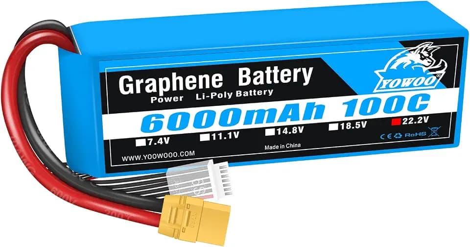 Yowoo 6S 22.2V 6000mAh 100C Graphene LiPo Battery with XT90