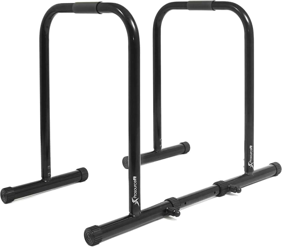 ProsourceFit Power Dip Station Adjustable Height Upper Body Equipment for Home Gym