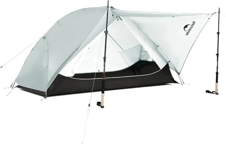 Naturehike Mongar UL Ultraleicht Zelt Winddicht Wasserdicht Trekkingzelt Tragbar Doppelzelt 1/2 Personen Zelt 3-4 Saison für Camping Wandern