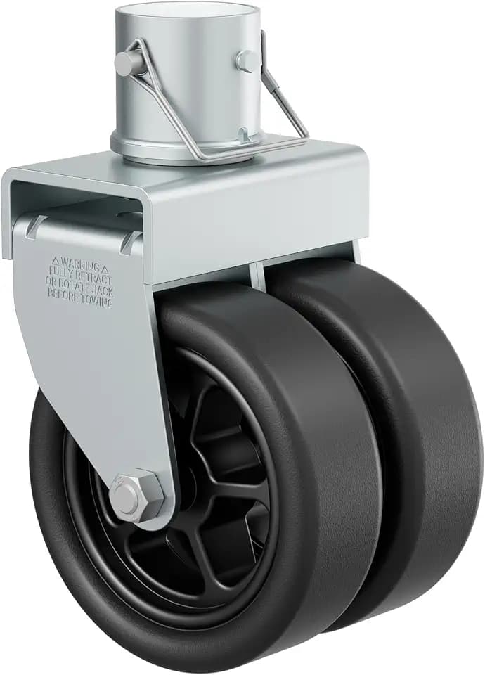 2500lbs Dual 6" Trailer Jack Swivel Caster, Heavy Duty Wheel