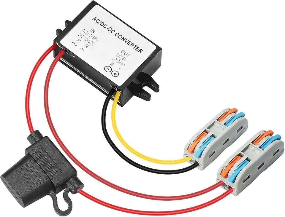 15W 5V 3A AC to DC Converter, AC 12V/24V to DC 5V Waterproof Power Supply Converter, DC 12V/24V/36V/48V Step Down to 5V Voltage Regulator for Cars, CCTV, Solar, Automotive, Marine