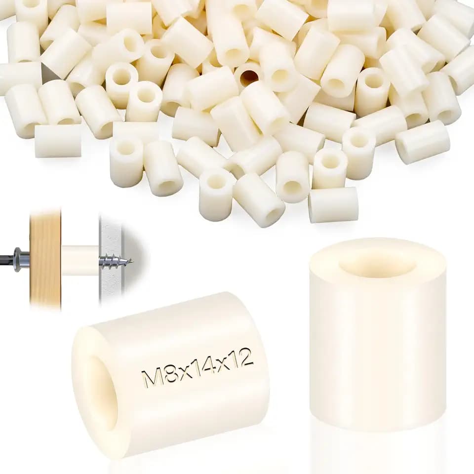 SWTYExt Abstandshalter Kunststoff M8, 50 Stk Abstandshalter Weiß 14x12 mm