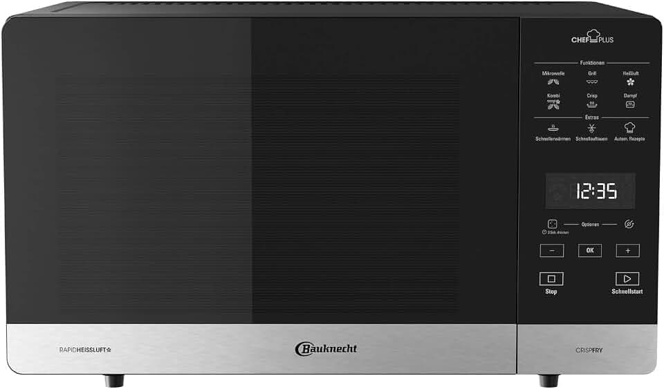 Bauknecht MW 59 MB Mikowellen- Backofen / freistehend / 25 l Garraum / 3D-System/ Automatikprogramme / Mikrowelle 800 Watt / Quarz - Grill 900 Watt / Schnellstart-Funktion,Schwarz
