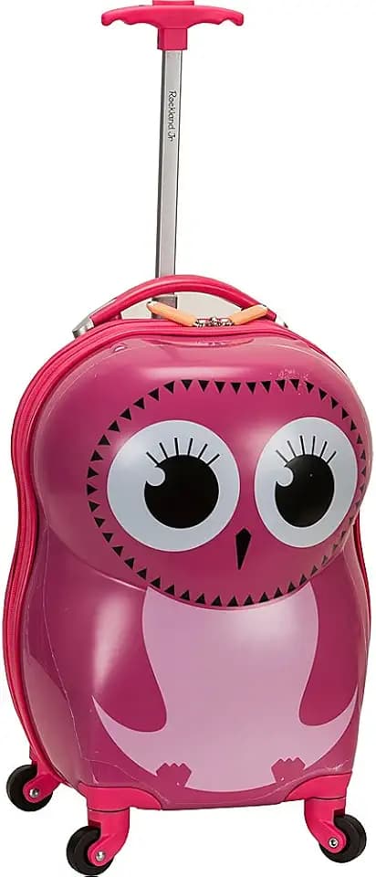 Rockland Jr. Kids' My First Hardside Spinner Luggage, Telescoping Handles, Owl, Carry-On 19-Inch