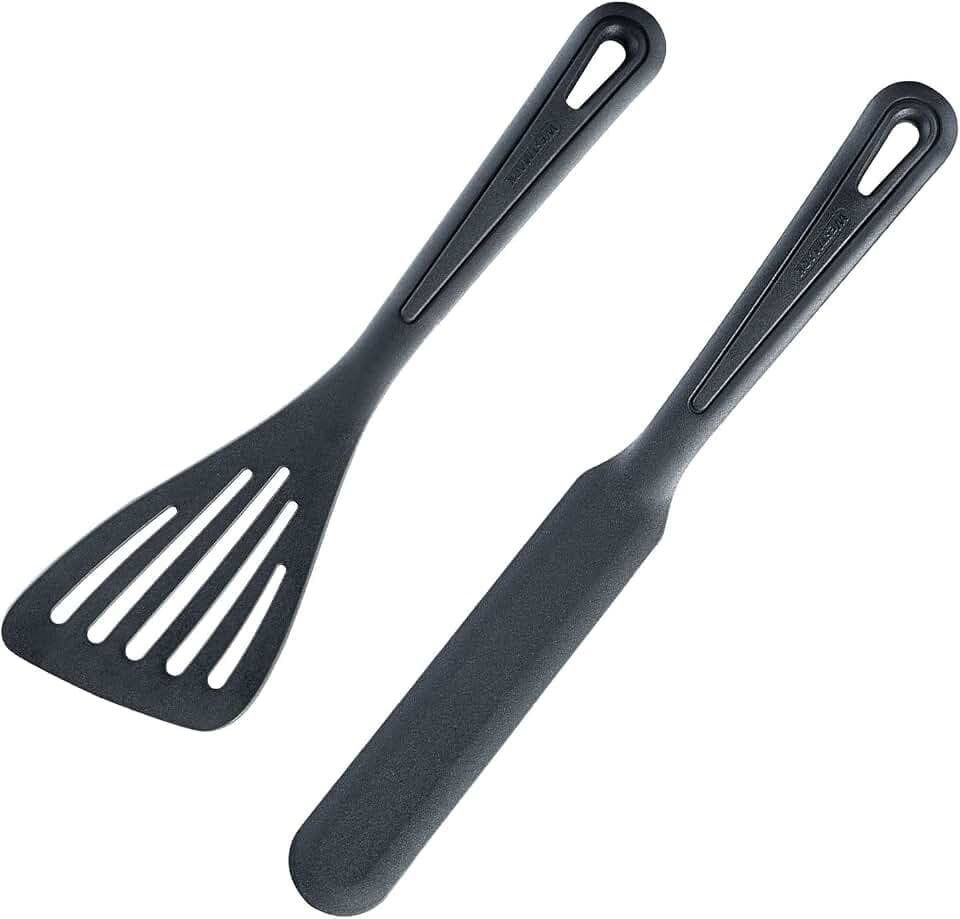 Westmark Crêpes-Spatel + Pfannenwender, Hitzebeständig bis 270 °C, PPA, Gentle Plus, Schwarz, 28352275