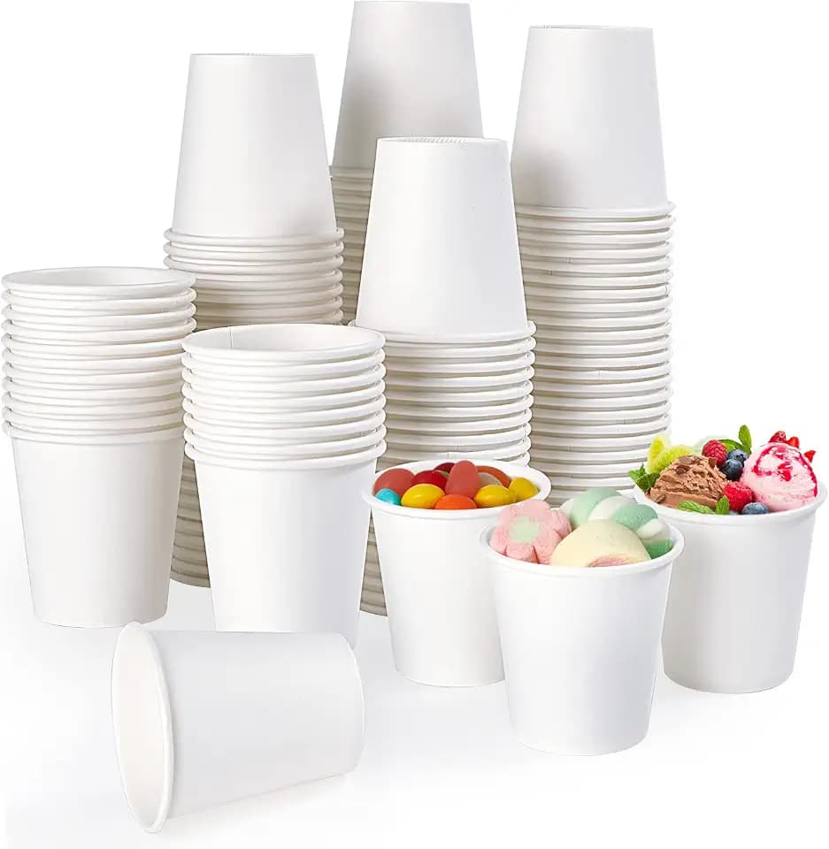 TV TOPVALUE 4 oz Paper Cups, 600 Count Disposable Bathroom Espresso Cups