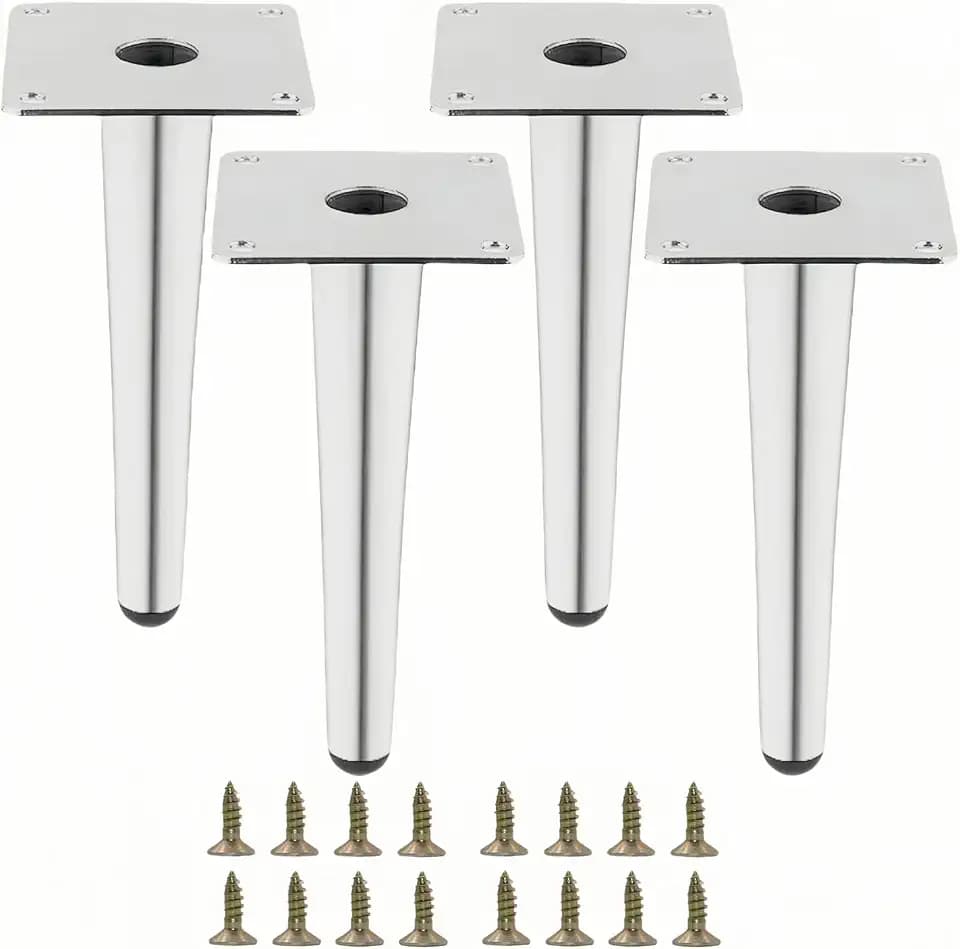 8 Inch Silver Furniture Couch Cabinet Dresser Legs Set of 4