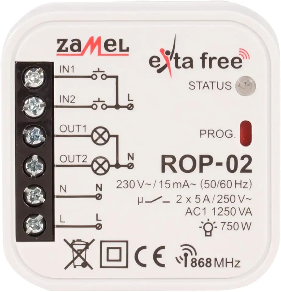 EXTA Free Funkempfänger Funk Empfänger 2 Kanäle Beleuchtung Steuerung Smart Home Drahtlos Kabellos ROP-02