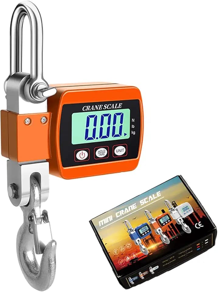 Digitale Kranwaage, 500KG 1100lbs Elektronische Hängewaage, Industrie Hängende Waage mit präzisem Sensor, Mini tragbare LCD Waage mit Haken, Zugwaage Wildwaage Digital für Jagd, Bauernhof, Fabrik