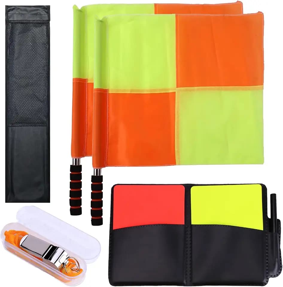 Soccer Referee Kit-2 Pcs Soccer Referee Flag with Storage Bag And Cards
