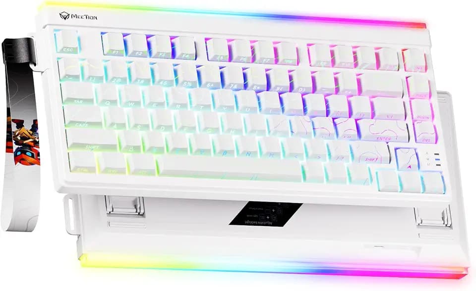 MEETION Vibekey75 Wireless Gaming Keyboard with RGB Backlight, Black