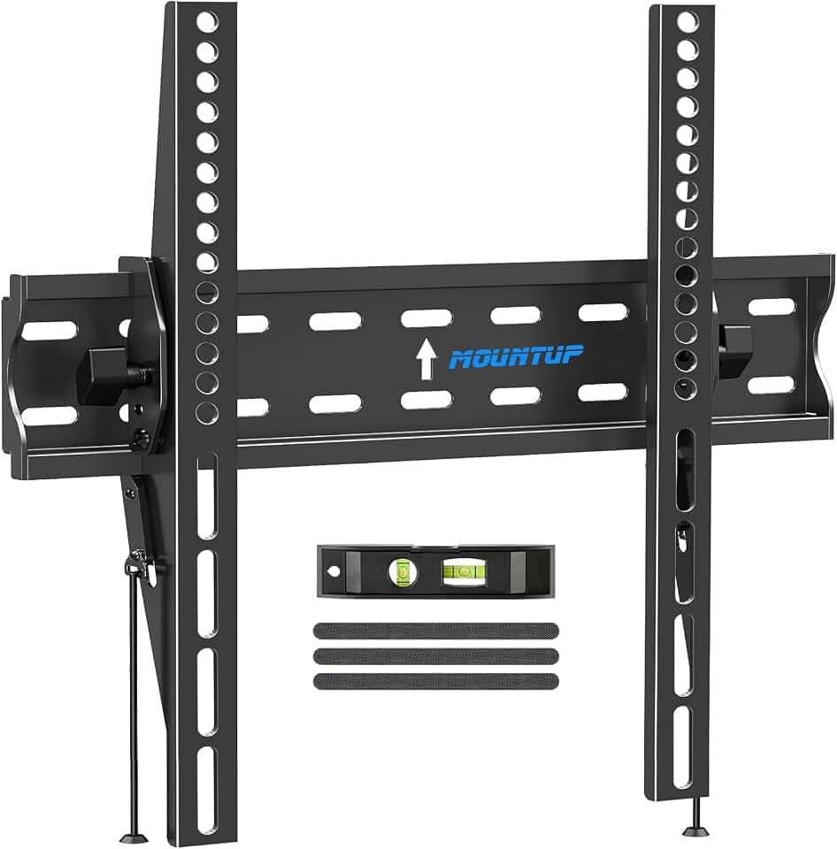 MOUNTUP TV Wall Mount, Tilting TV Bracket for Most 26-60 Inch LED LCD OLED Flat/Curved TVs, Low Profile Save Spacing, Fits 12" to 16" Stud, Max VESA 400x400mm up to 99 LBS