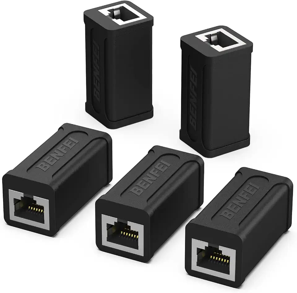 BENFEI RJ45 Inline Coupler, 5 Pack Cat7 Cat6 Cat5e Ethernet Coupler Female to Female