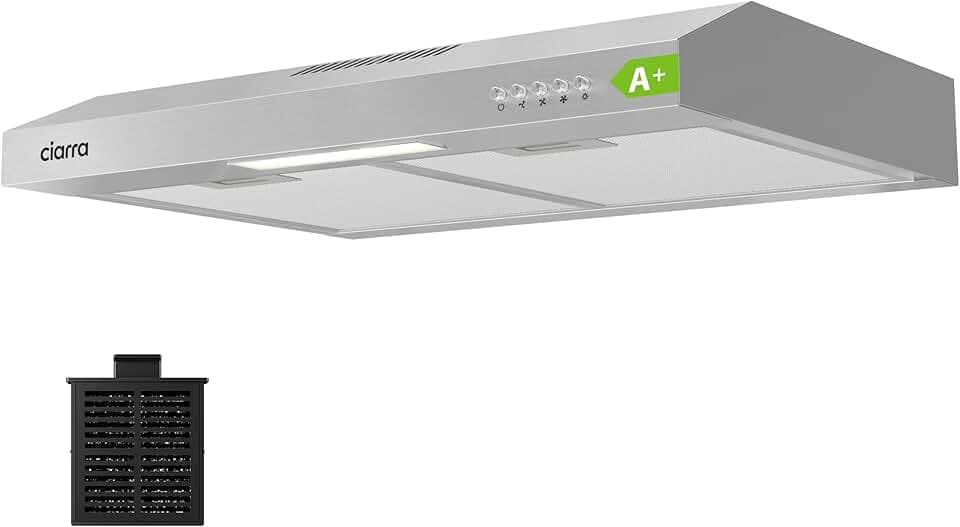CIARRA CBCS6903D A+ Dunstabzugshaube 60 cm Unterbauhaube für Wohnung Küchen
