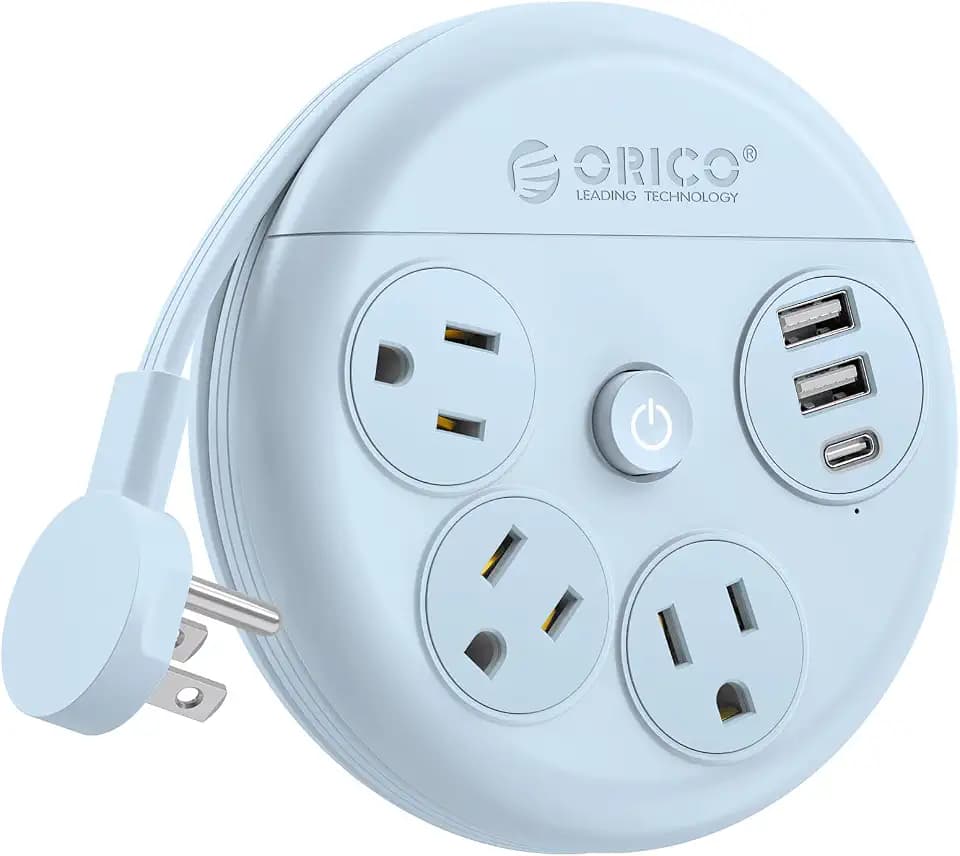 ORICO Travel Power Strip, 4Ft Wrap-Around Extension Cord