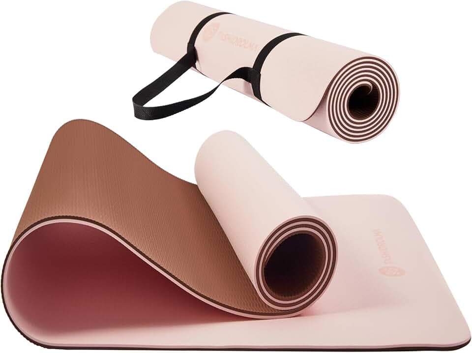 Yogamatte Rutschfest, Gymnastikmatte Mit Tragegurt, Sportmatte Für Fitnessstudio, Zuhause, Reisen, 183x61cm