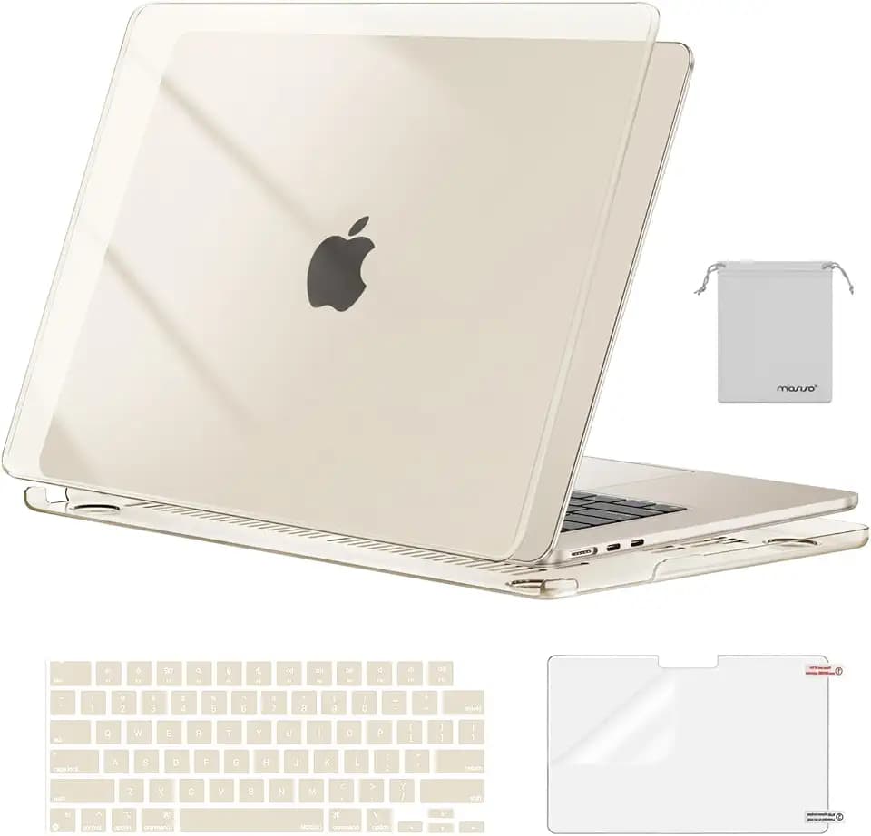 MOSISO Compatible with MacBook Air 15 inch Case M5 2026 M4 M3 M2 2025-2023