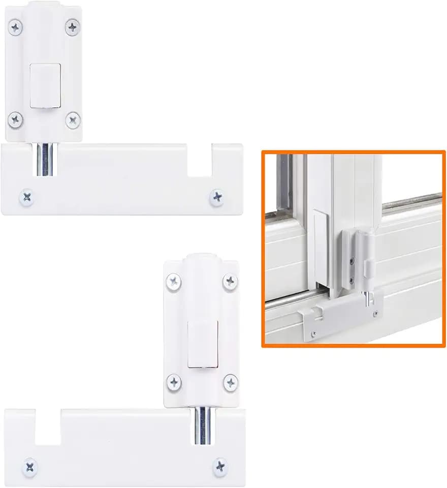 Patio Sliding Door Security Foot Lock Kick Lock, Fits on Top Rail-Childproof Patio Door Guardian-or Bottom Rail-Foot Operated-Keep Your Family Safe and Secure (2 Set)