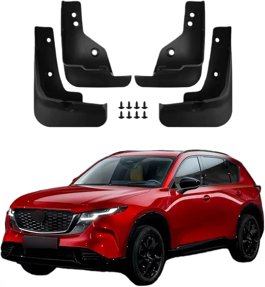 No Drill Mud Flaps Compatible with 2022-2025 Mazda CX-5 CX5 (Gas Only, NOT for Hybrid/PHEV) - Front & Rear Splash Guards, PP All Weather Mudflaps, Custom Fit Exterior Accessories