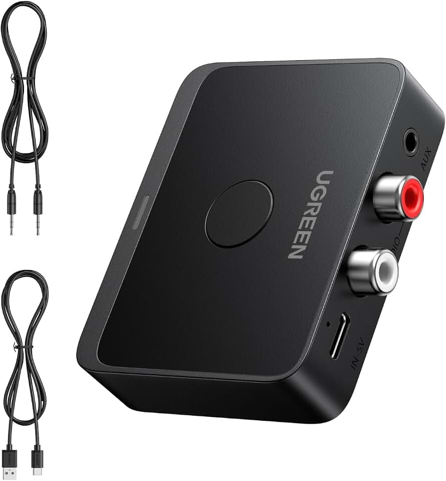 UGREEN Bluetooth 6.0 Receiver with LDAC, Hi-Res Wireless Audio Adapter with Low Latency, for Old Stereo/Speakers/Wired Speakers/Home Audio Music Streaming Stereo System
