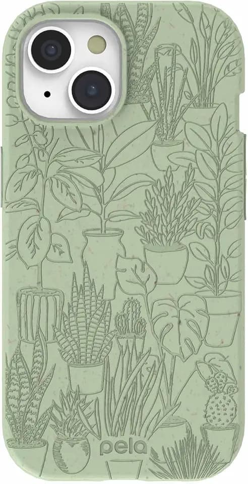 Pela | Phone Case Compatible with iPhone 15 | Limited Edition | Supports Wireless Charging | Cute Eco Friendly | Green Oasis