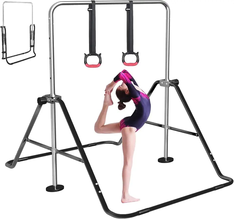 FBSPORT Gymnastikstange Kinder Reckstange Indoor Outdoor Höhenverstellbar