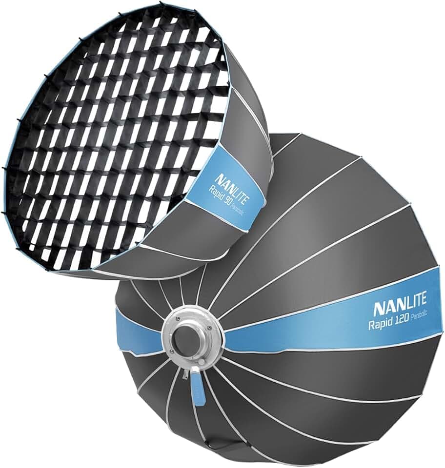 Nanlite SB-RP90 35.43 Inches / 90CM Deep Mouth Quick Release Softbox - Nanlite Patented Rapid Fast Locking Chuck, High Efficiency Soft Light, Adapted to Bowens Bayonet Fixtures