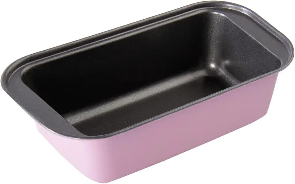 wenco premium Mini-Königskuchenform, 14,4 x 8,4 x 4 cm Innenmaße (Außenlänge: 18 cm), Antihaftbeschichtung, Kohlenstoffstahl, Rosa