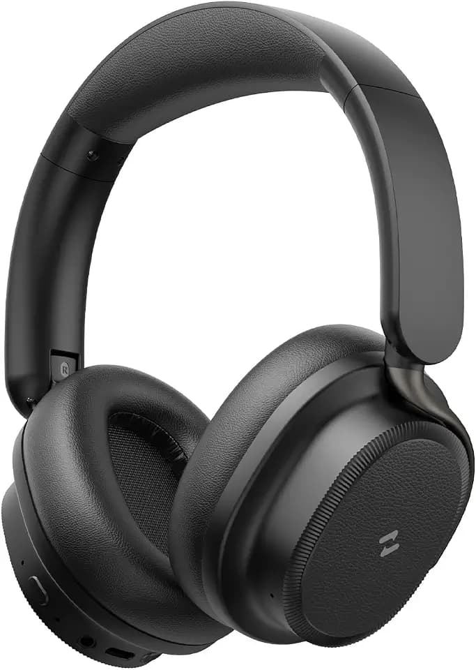 havit 132H Playtime Noise Cancelling Headphones, Over Ear Wireless Bluetooth Headphones with Hybrid ANC, Fast Charge, Dual Device Connection, Foldable Design with Mic for Travel, Work & Office