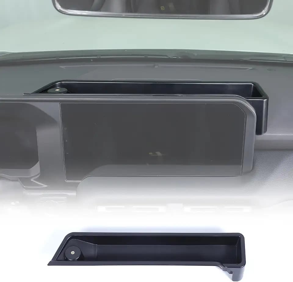 Center Console Dash Organizer Tray Compatible with Toyota Land Cruiser 250 Prado 2024 2025 2026 Navigation Screen Rear Insert Auxiliary Storage Box,Phone Holder Accessories (Style F (Without bracket))