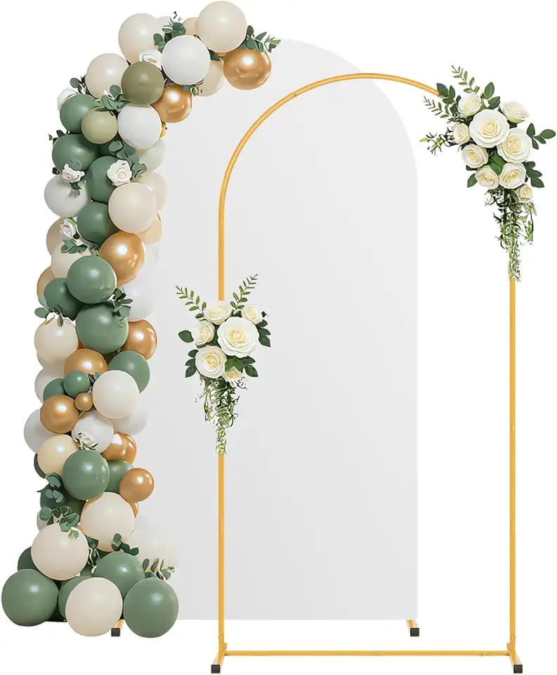 7.2FT Arch Backdrop Stand and White Cover Set,Balloon Arch Stand