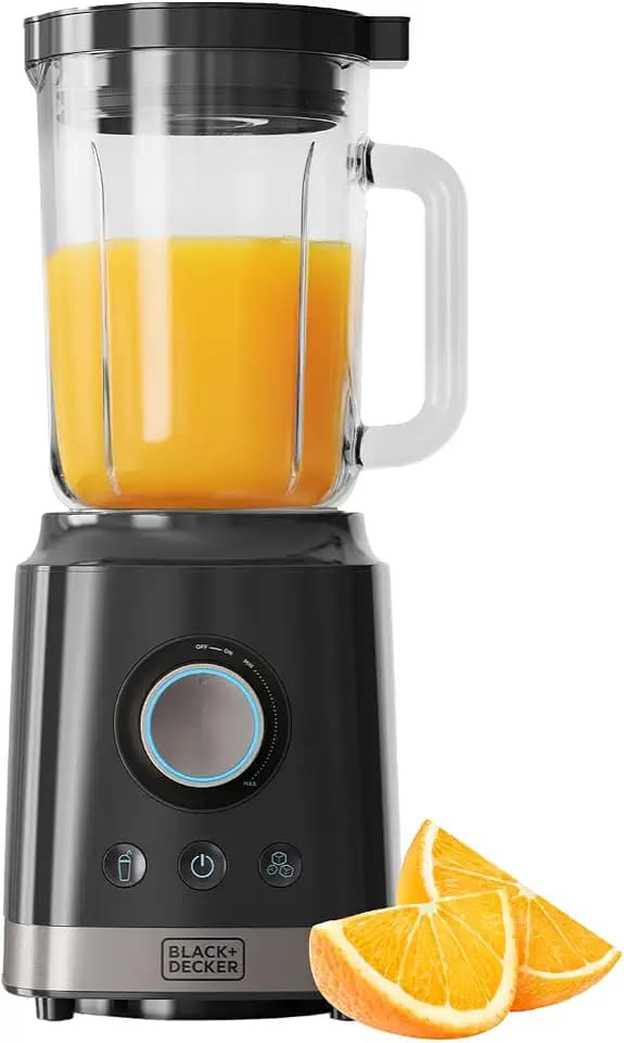 BLACK+DECKER – Standmixer BXJB2000E 2000W | Glasbehälter 1,8 L | Edelstahlklingen | Turbo-, Smoothie- & Ice-Crush-Funktion | Sicherheits­system | Rutschfeste Füße | Ausgießer