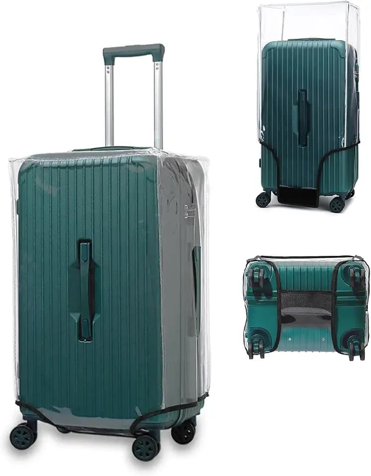 32 Inch Trunk Luggage Cover, Transparent PVC Suitacse Cover, Travel Waterproof Clear Luggage Protector Suitcase Cover