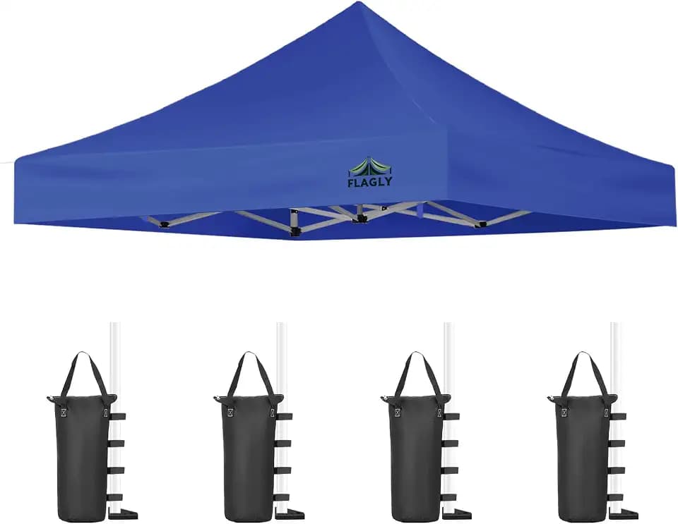 Canopy Replacement Top for 10x10ft Pop Up Canopy Tent Waterproof Durable Cover with Bonus 4 Sand Bags Outdoor Shelter Replacement Roof (Frame not Include)