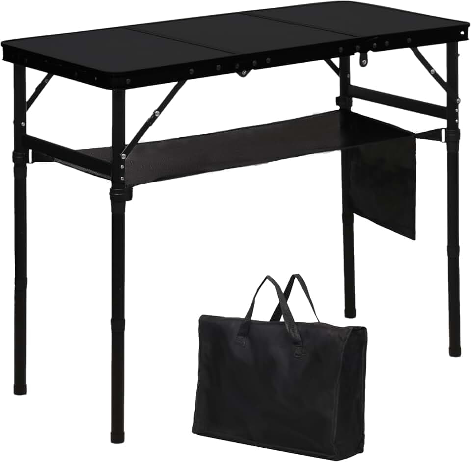 LOFTEY 3 ft Folding Camping Table, Portable Camp Table, Adjustable Height