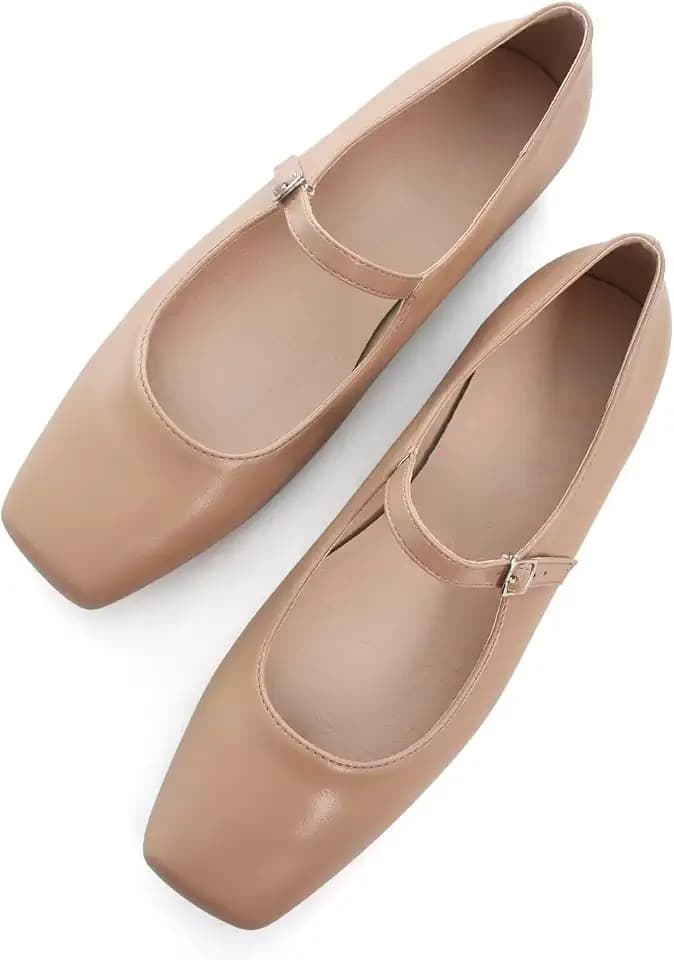 TN TANGNEST Faux Leather Flats for Women Retro Mary Jane Flats