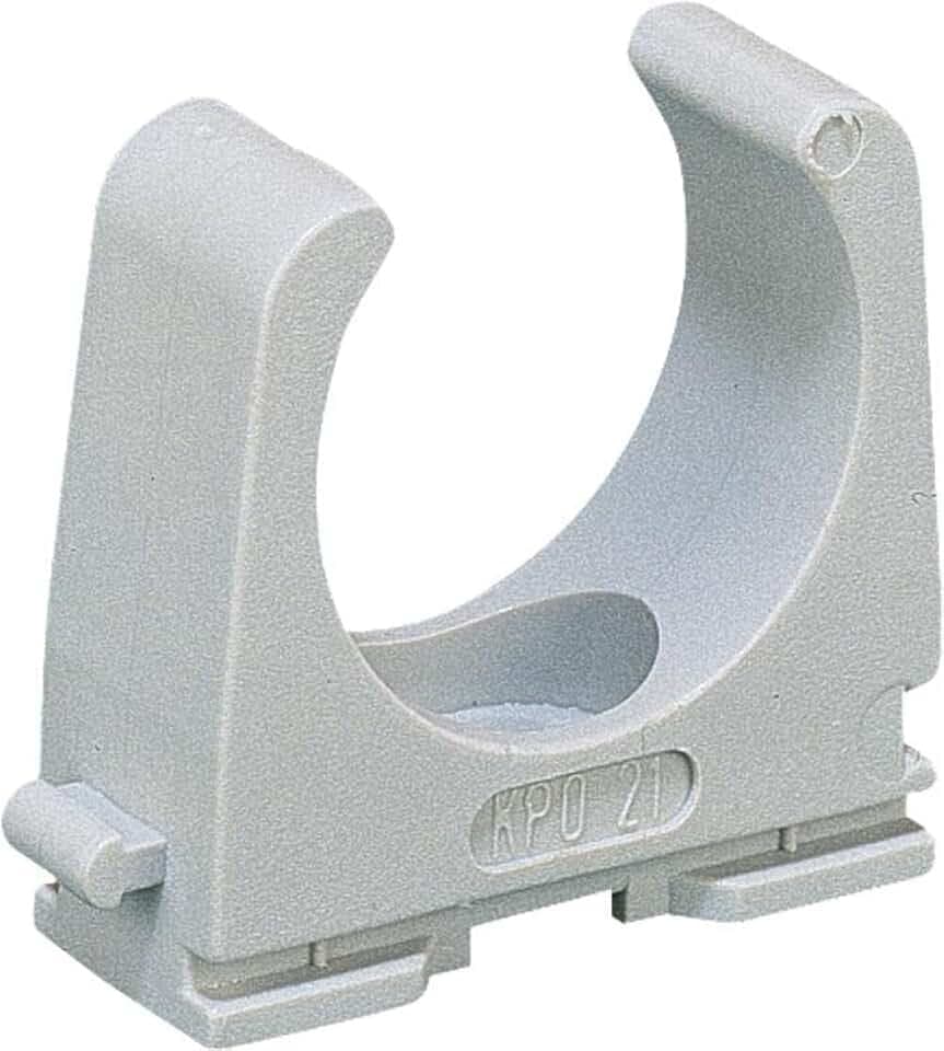 fischer Rohrclip RC IEC 12, Hohe Flexibilität, Kompatibel mit 11-mm-Profilschienen, Leichte Montage durch Langloch, Koppelung von bis zu drei Rohrclips, 100 Stück