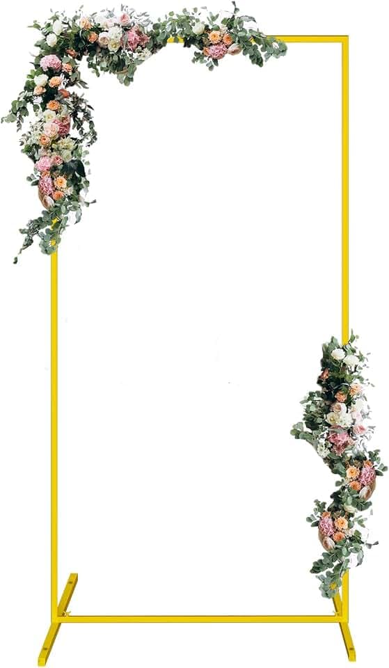 Wedding Arch, 6.6 FT x 3.3 FT Square Backdrop Stand for Ceremony